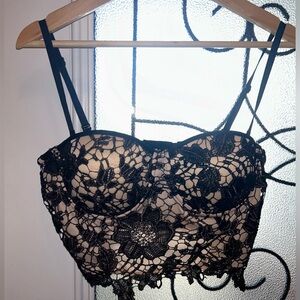 BEBE corset beige and black top size L